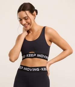 Top Esportivo em Microfibra com Bojo Removível e Elástico Keep Moving