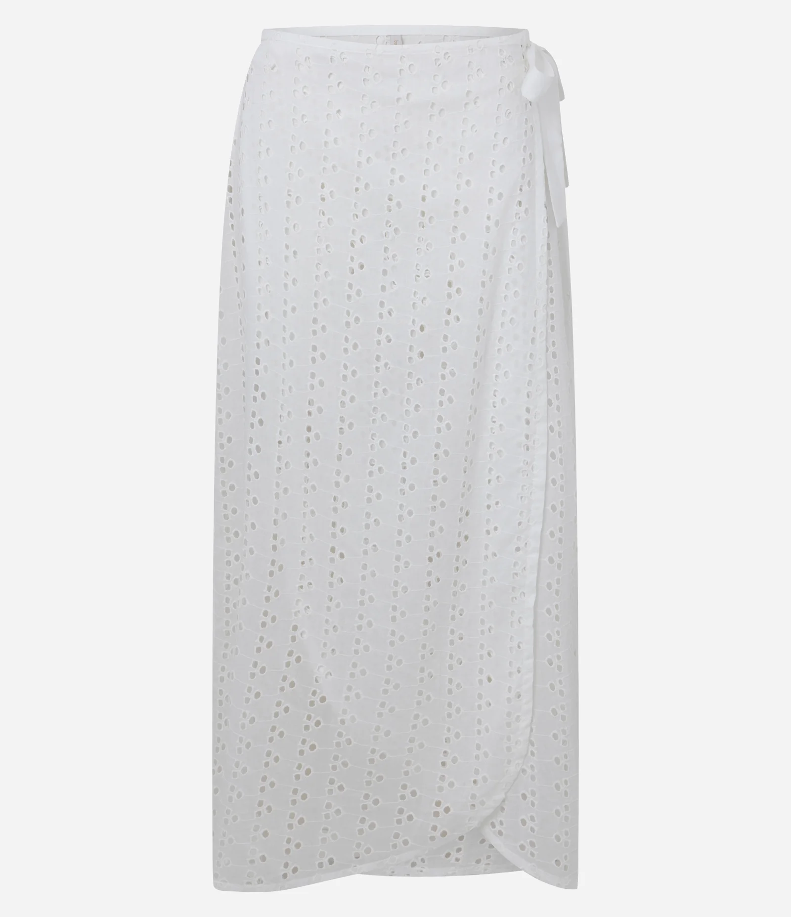 Saída de Praia Saia Midi em Laise com Transpasse Branco 5