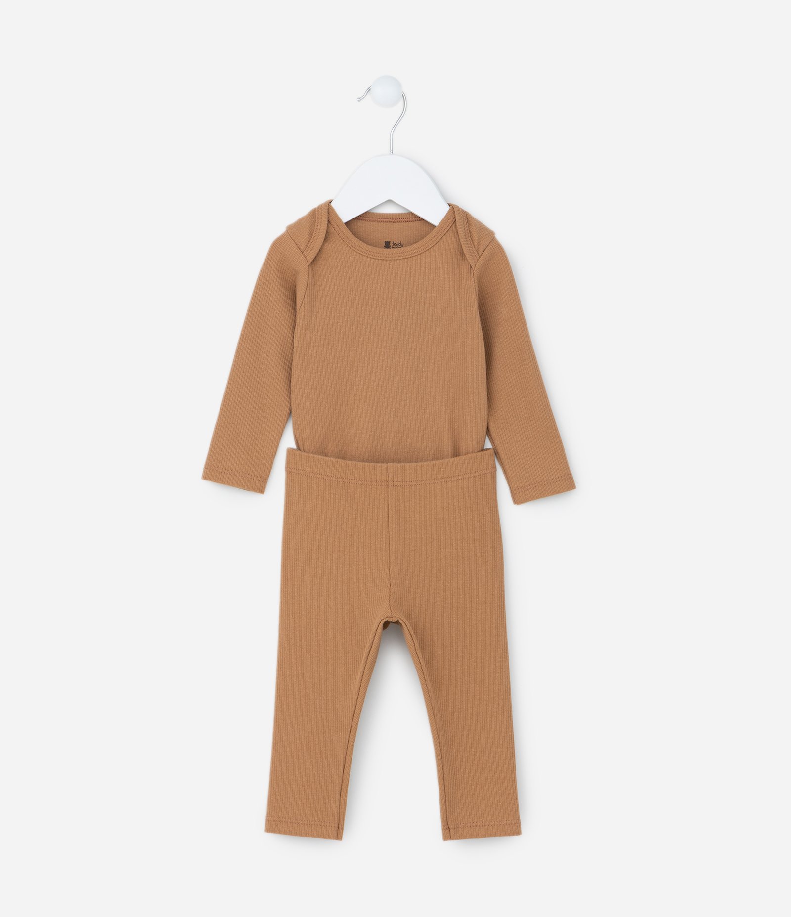 Conjunto Infantil em Ribana Básico - Tam RN a 18 meses Marrom 2