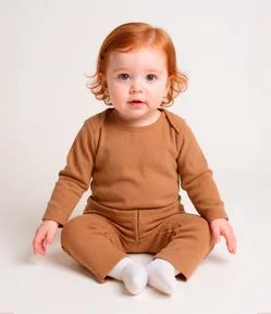 Conjunto Infantil em Ribana Básico - Tam RN a 18 meses