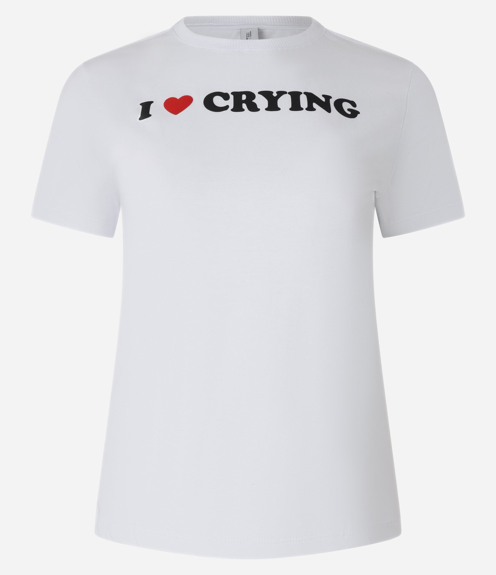 Blusa Baby Look em Algodão com Lettering I Love Crying Branco 5