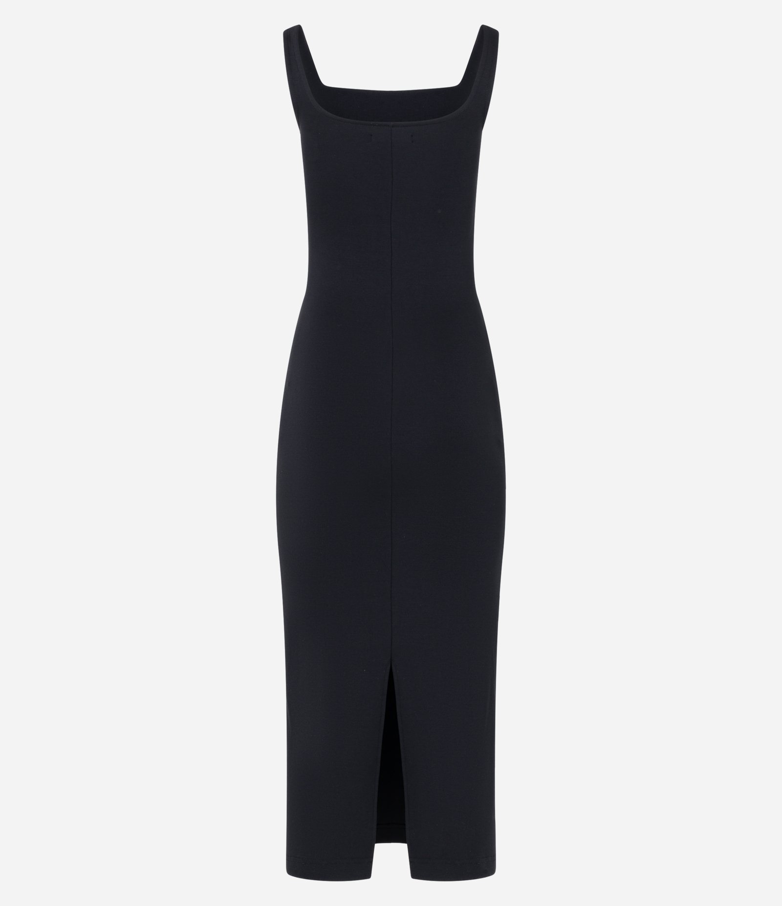 Vestido Midi Regata e Ponto Roma com Decote Quadrado Preto 8