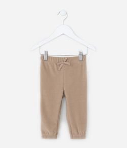 Calça Infantil Quentinha em Plush Canelado - Tam 0 a 18 meses