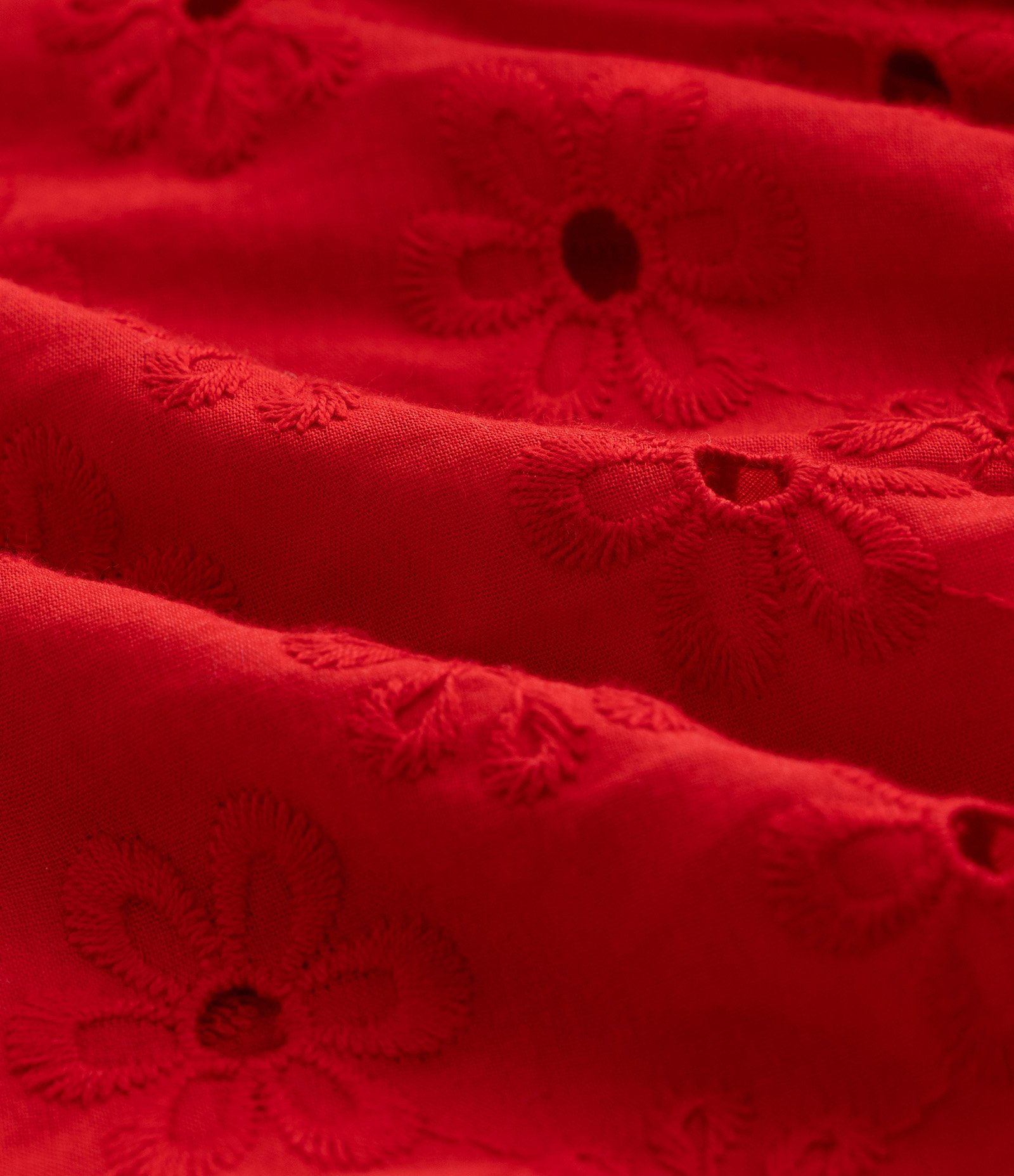 Vestido Infantil em Laise Texturizado - Tam 1 a 6 Anos Vermelho 3