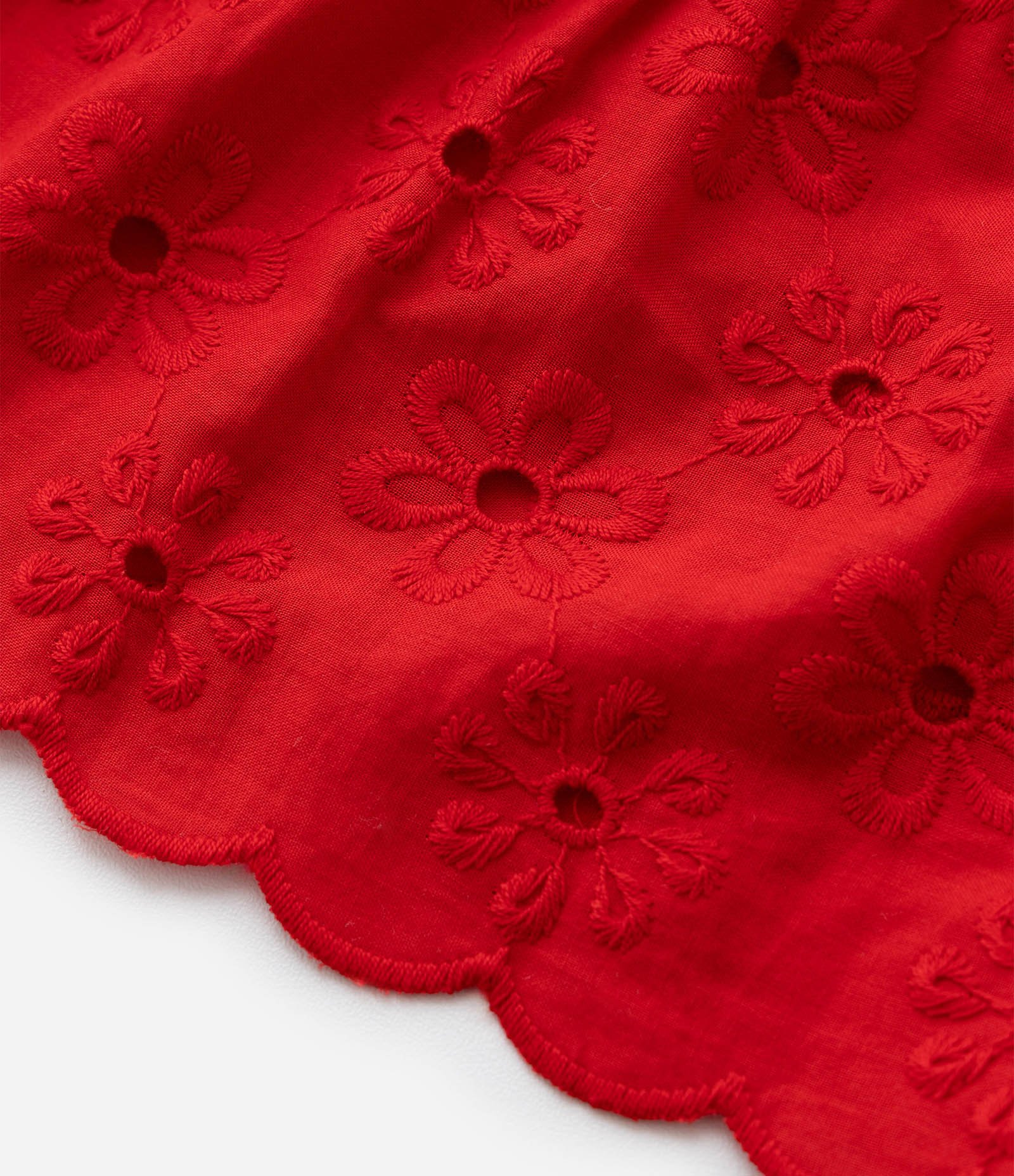 Vestido Infantil em Laise Texturizado - Tam 1 a 6 Anos Vermelho 6