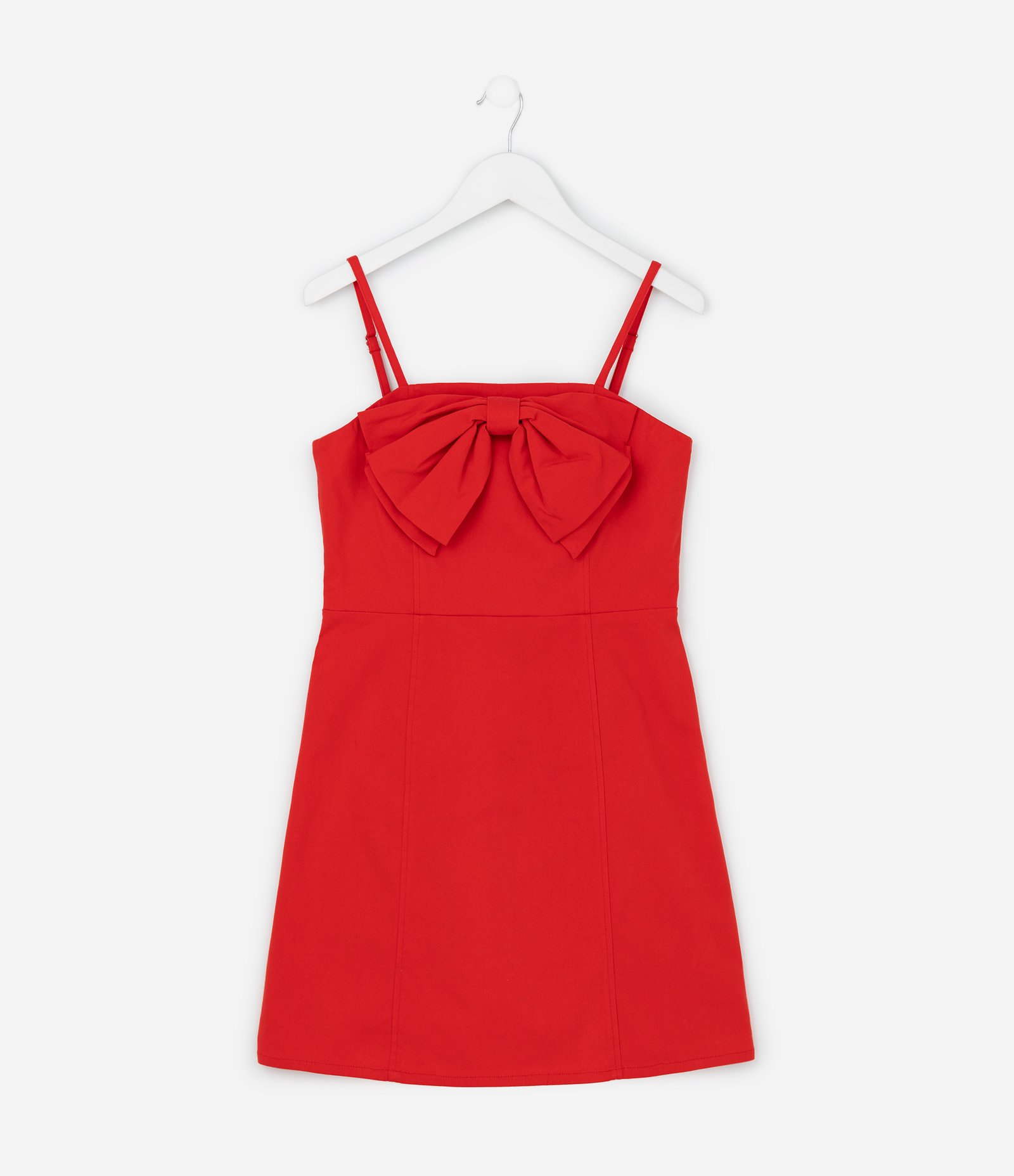 Vestido Infantil de Alcinha com Laço - Tam  7 a 14 Anos Vermelho 2