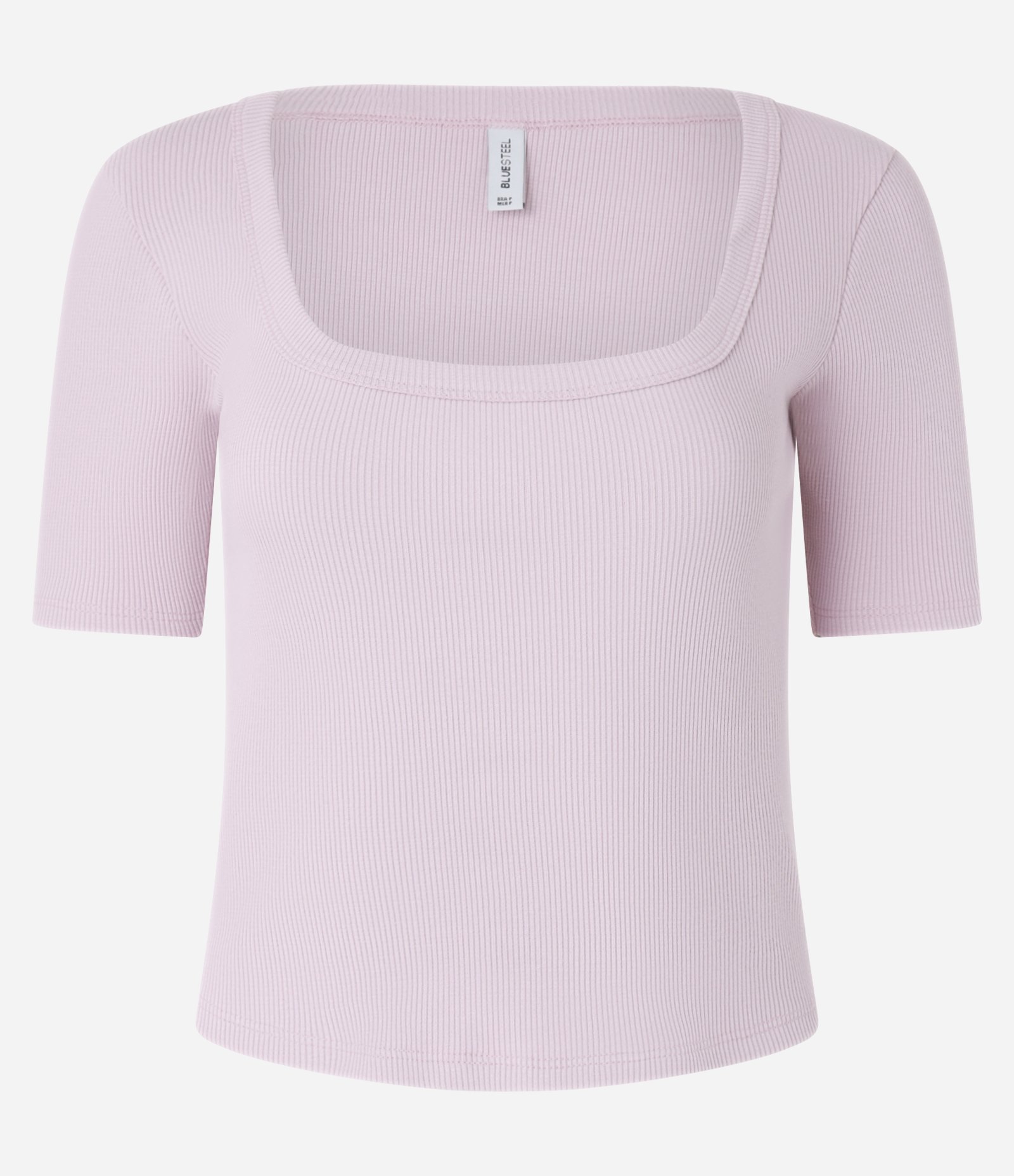 Blusa Básica em Ribana com Decote Quadrado Rosa 5