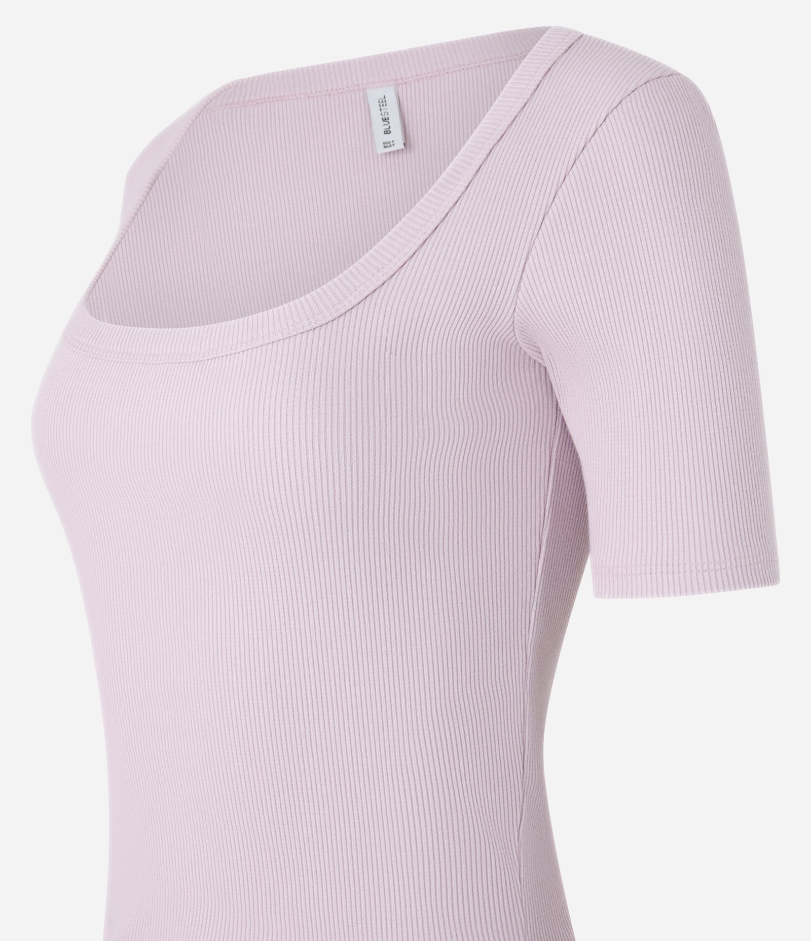 Blusa Básica em Ribana com Decote Quadrado Rosa 6