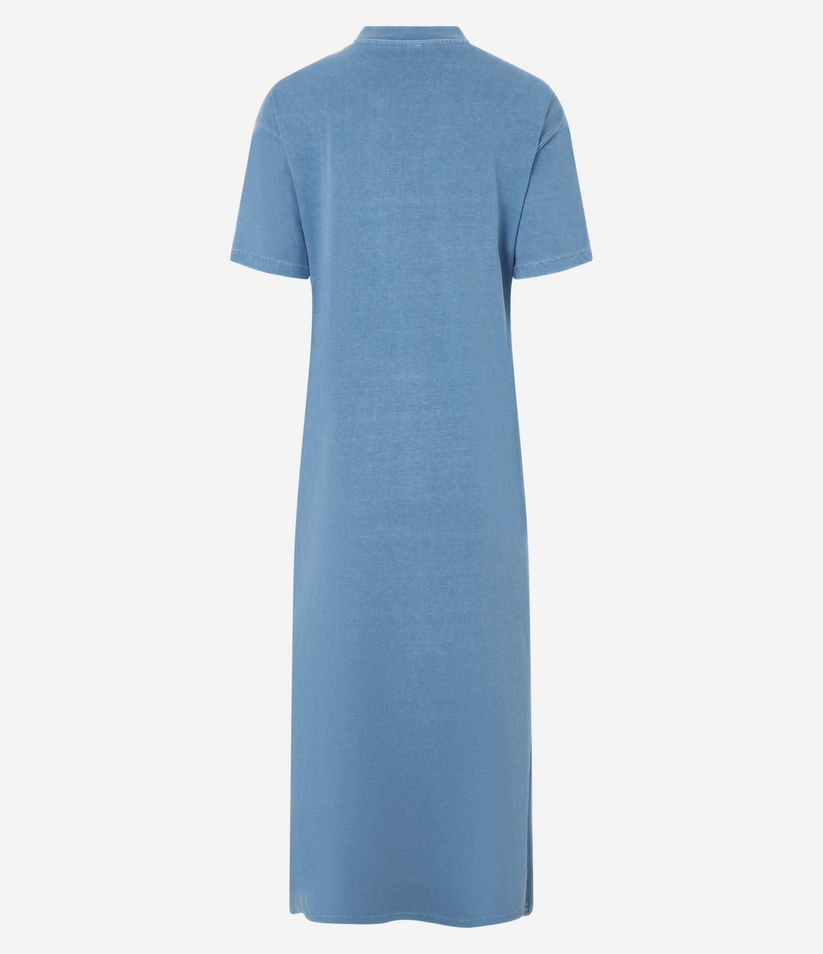 Vestido New Midi em Algodão com Fenda Lateral Azul 5