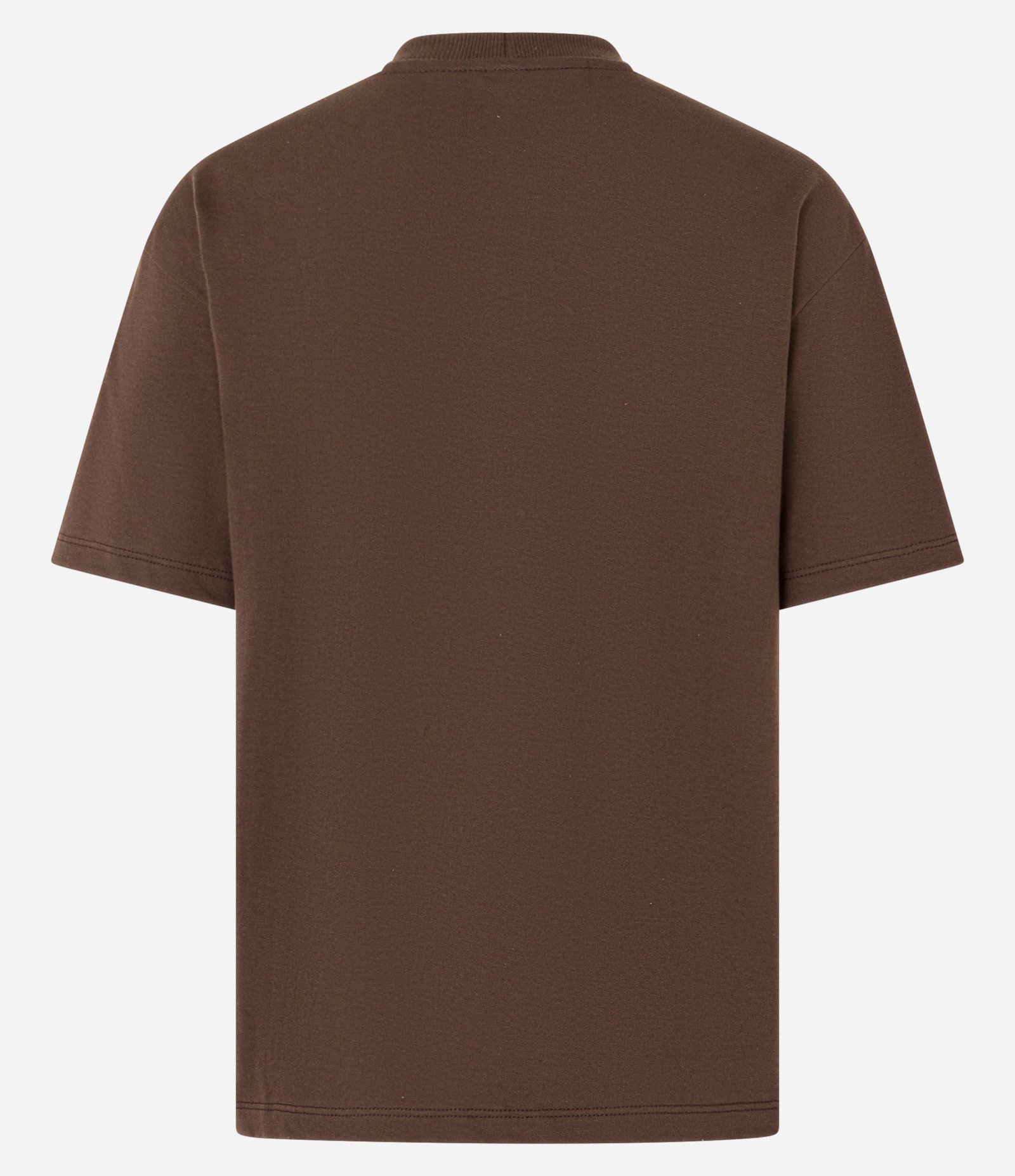 Camiseta em Algodão com Gola Redonda Marrom Terroso 6