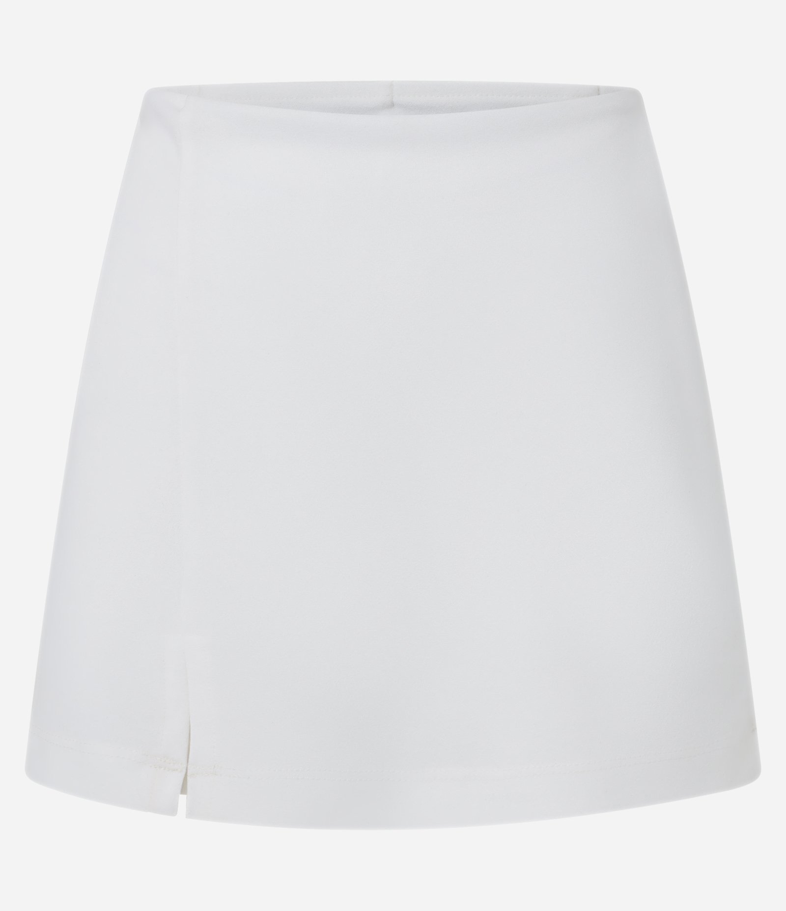 Short Saia Curto em Crepe com Fendinha Branco 5