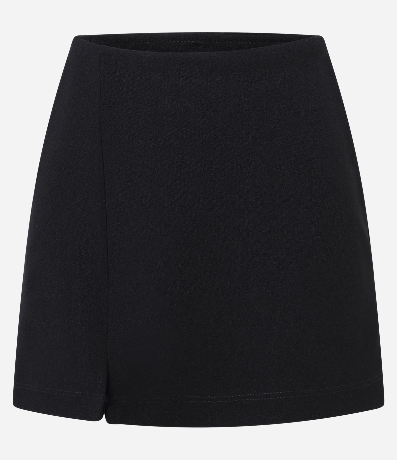 Short Saia Curto em Crepe com Fendinha Preto 4