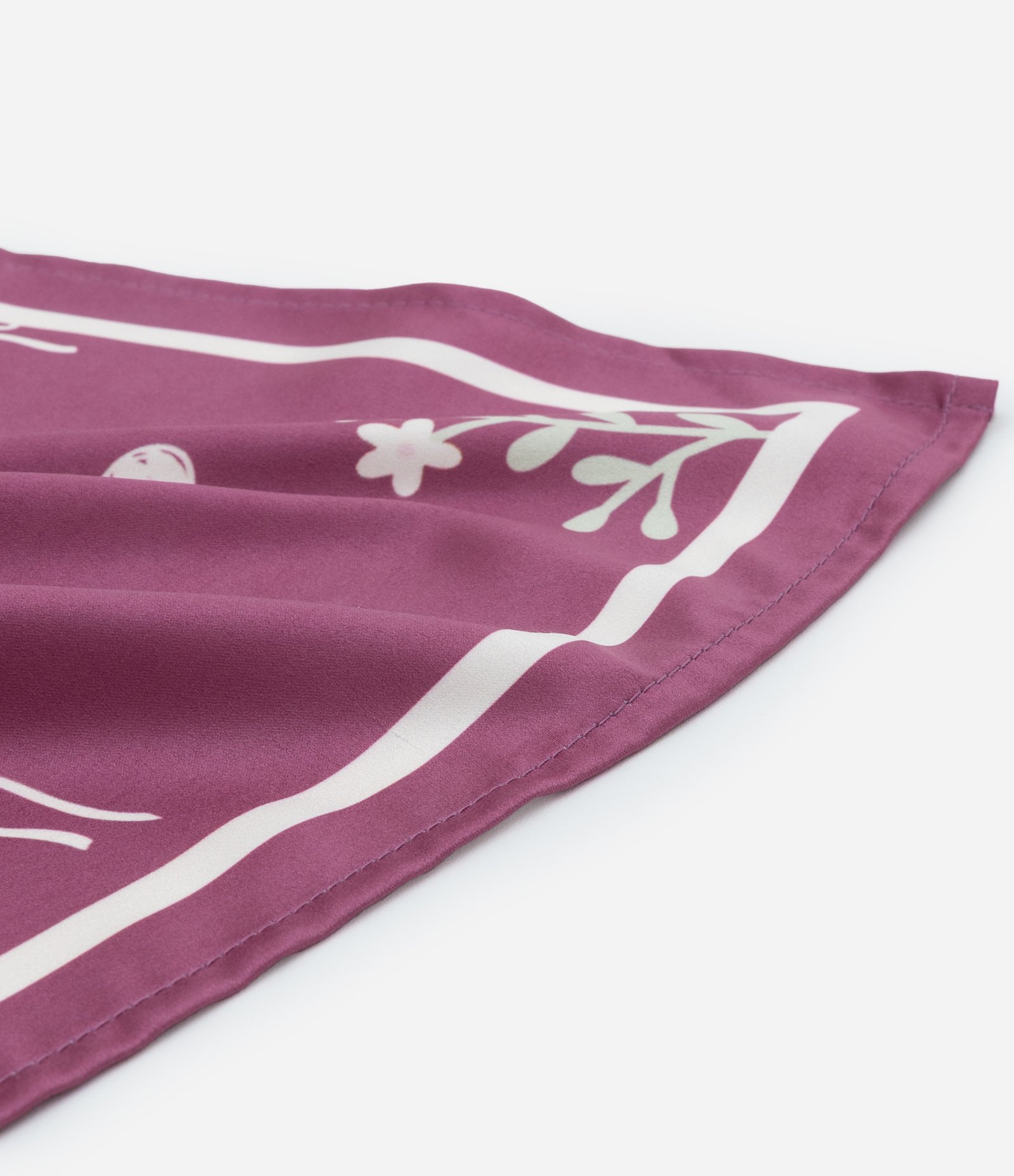 Lenço Infantil em Cetim com Estampa Flor e Corações - Tam Único Rosa 2