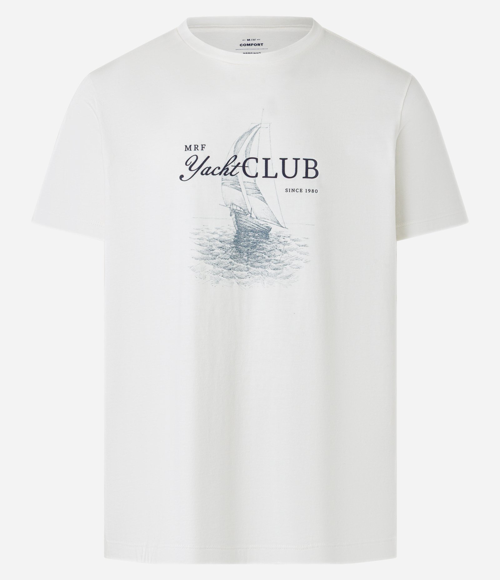 Camiseta Comfort em Algodão Estampa Lettering Yacht Club Bege 4