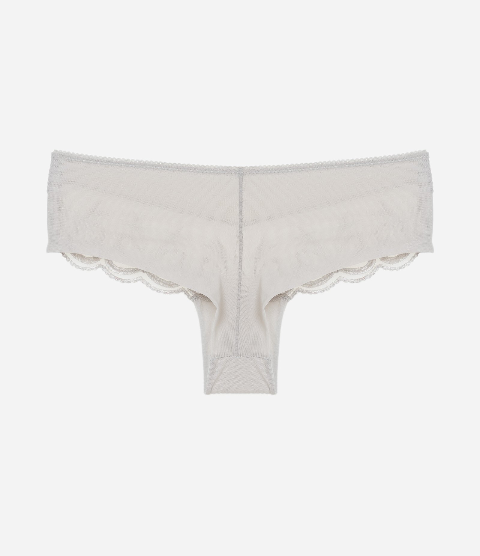 Calcinha Boyshort em Tule com Laços Bordados Cinza 6