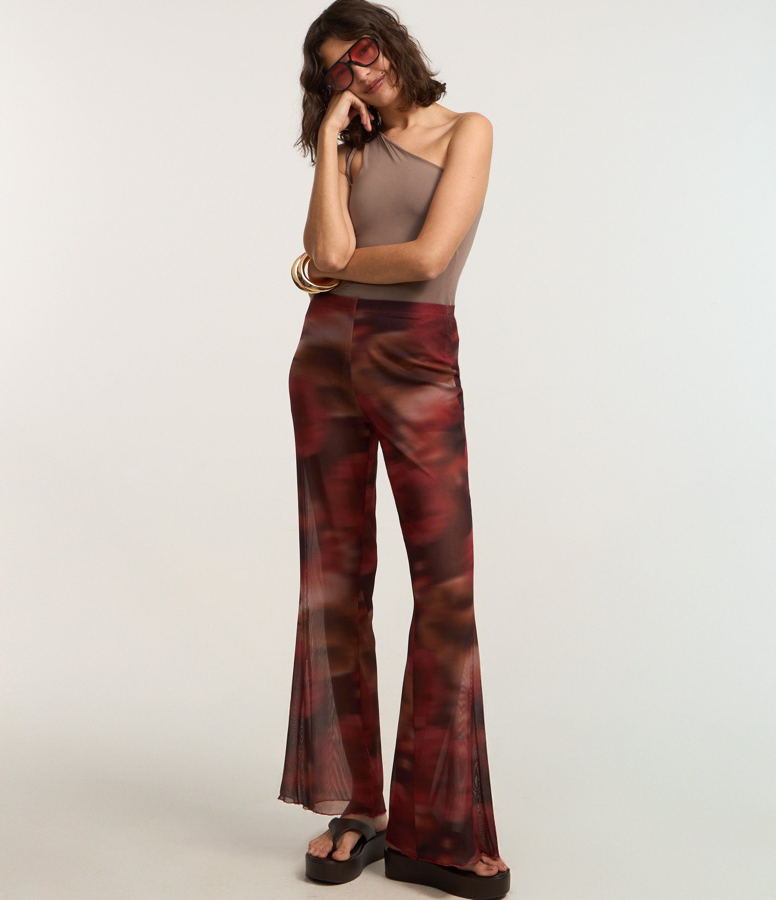 Body em Microfibra com Recortes Vazados Marrom 2