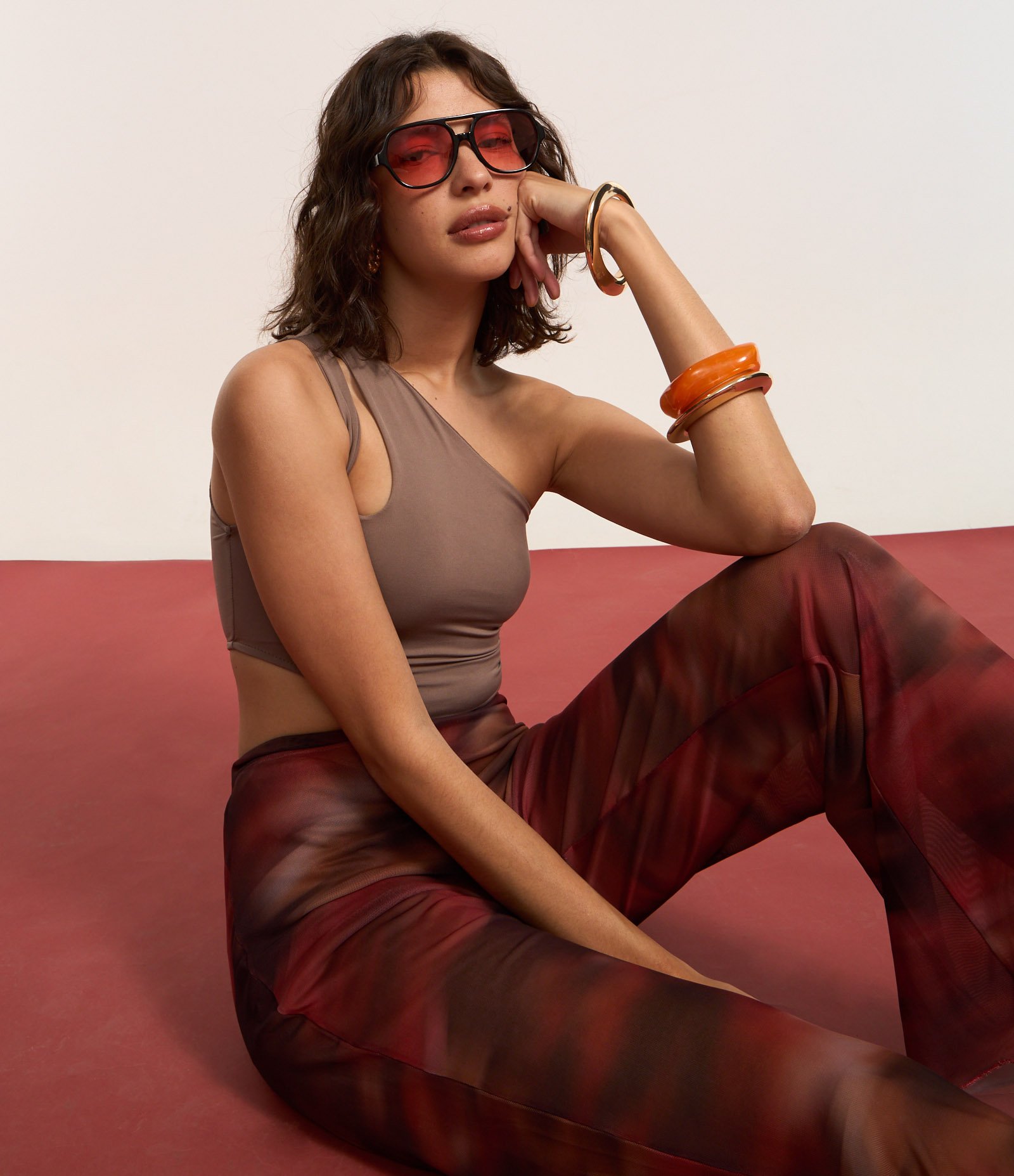 Body em Microfibra com Recortes Vazados Marrom 4