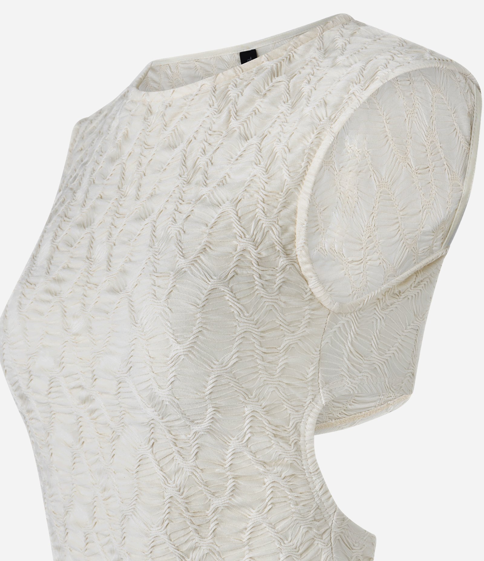 Blusa em Tricô Texturizada com Recorte Vazado nas Costas Bege 6