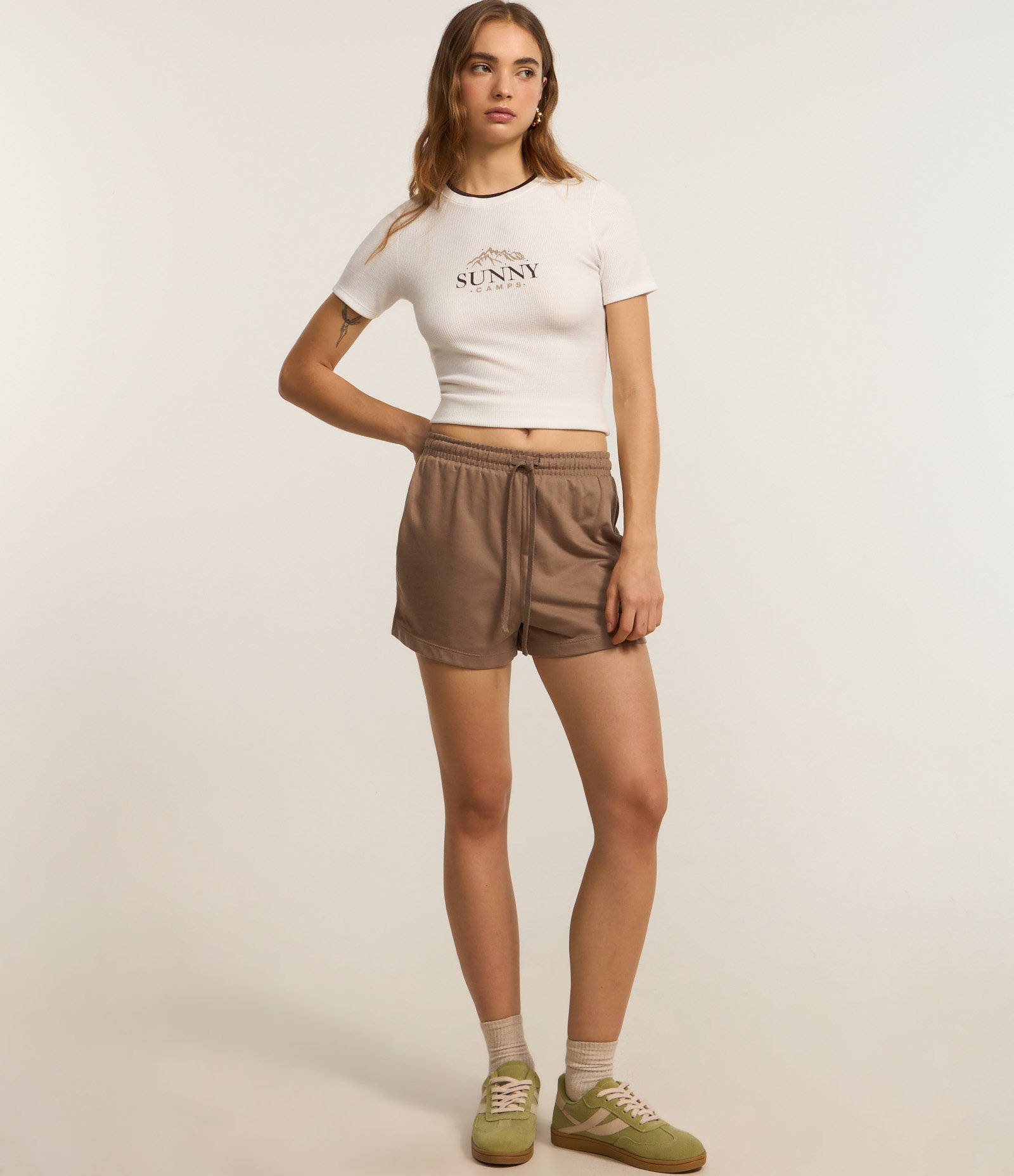 Blusa New T-shirt Texturizada e Estampa Sunny Camps Branco 2