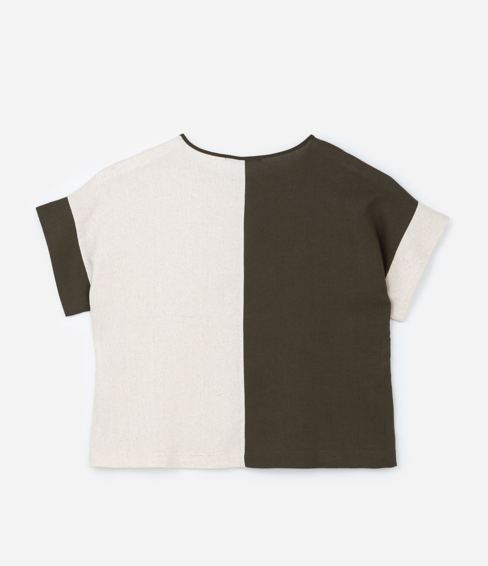 Blusa em Tela Bicolor Curve & Plus Size Verde/Off White 5