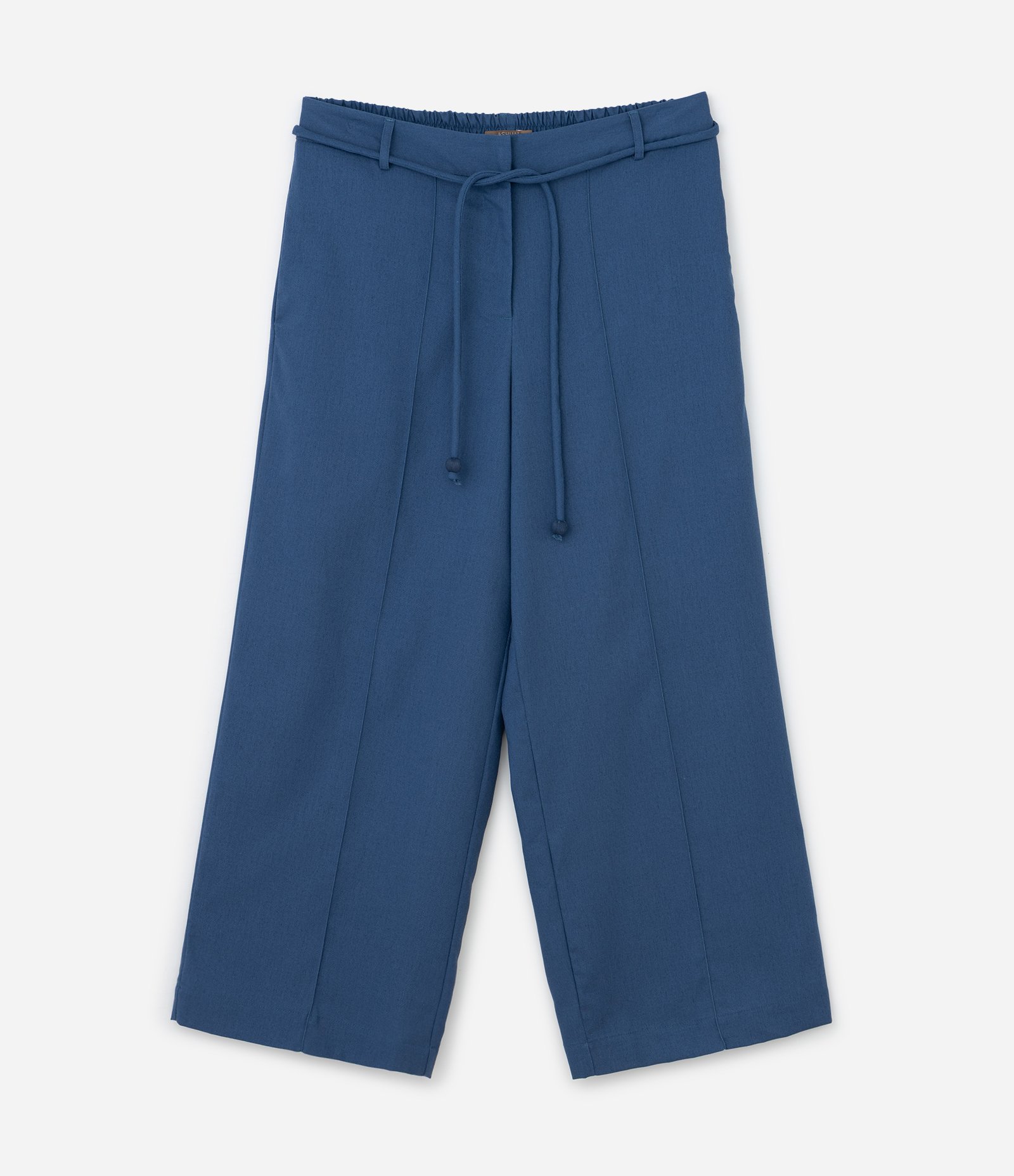 Calça Pantalona com Linho e Cinto Curve & Plus Size Azul 5