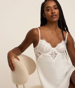 Camisola Sem Bojo em Microfibra com Renda no Busto