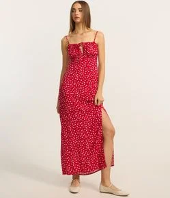 Vestido Godê New Midi em Viscose Estampa de Moranguinhos