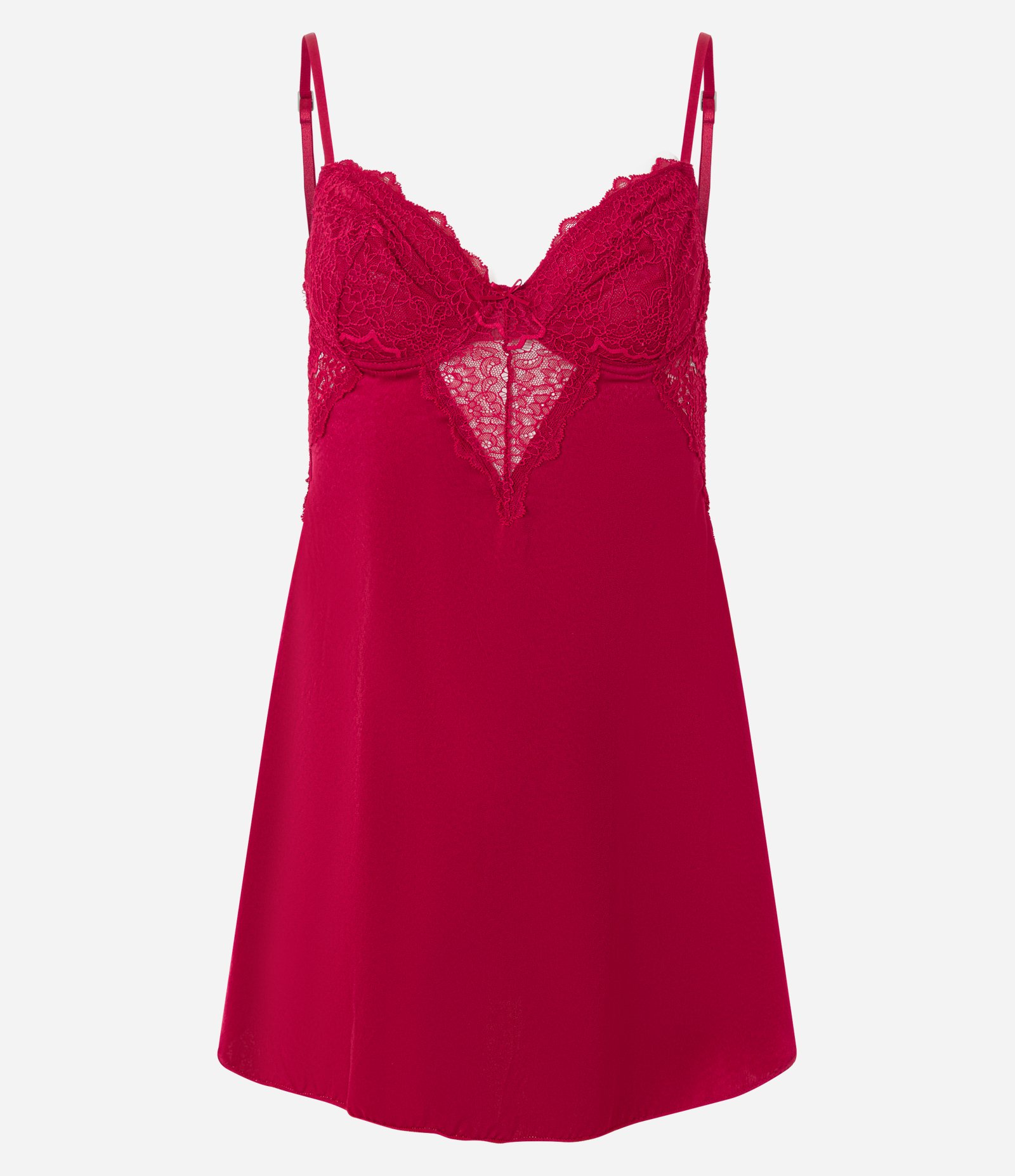 Camisola Sem Bojo em Microfibra com Renda no Busto Vermelho 5