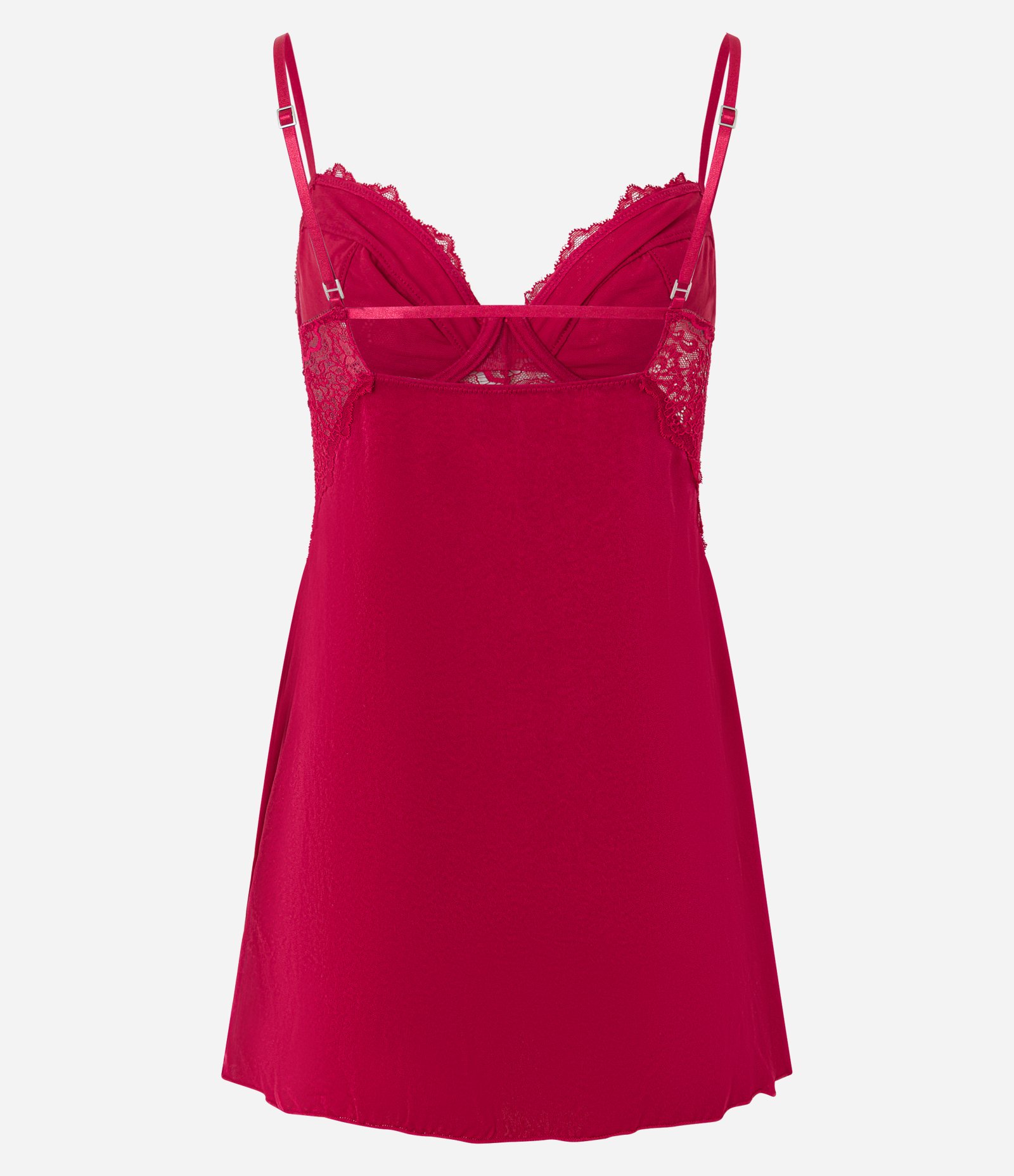 Camisola Sem Bojo em Microfibra com Renda no Busto Vermelho 7