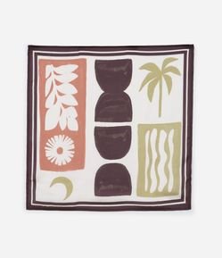 Lenço Acetinado com Estampa Abstrata