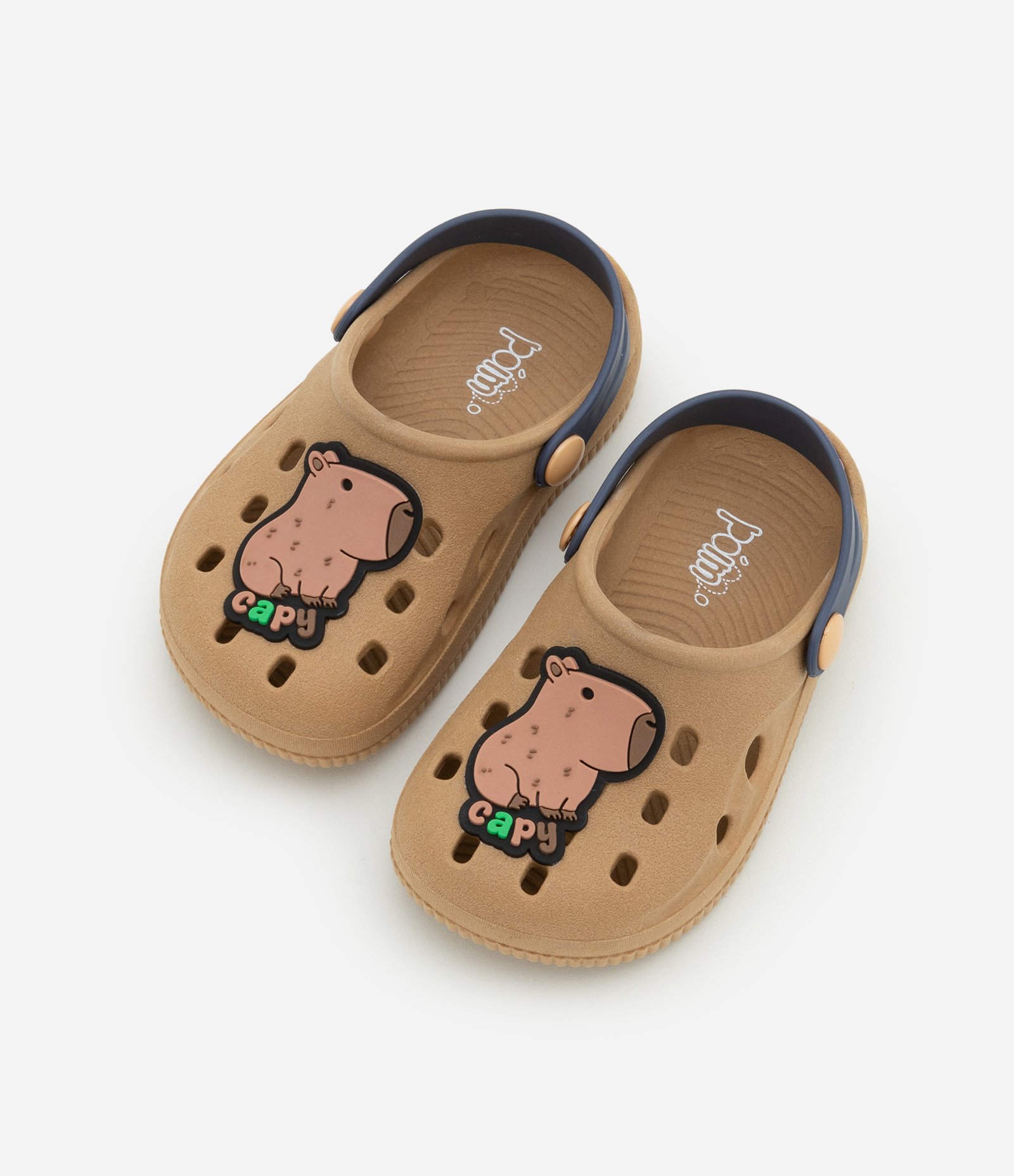 Sandália Babuche Infantil com Patch de Capivarinha - Tam 20 a 33 Marrom 1