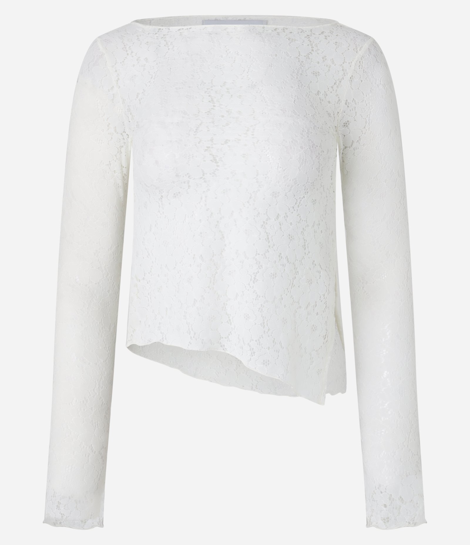 Blusa em Renda com Barra Assimétrica Off White 6