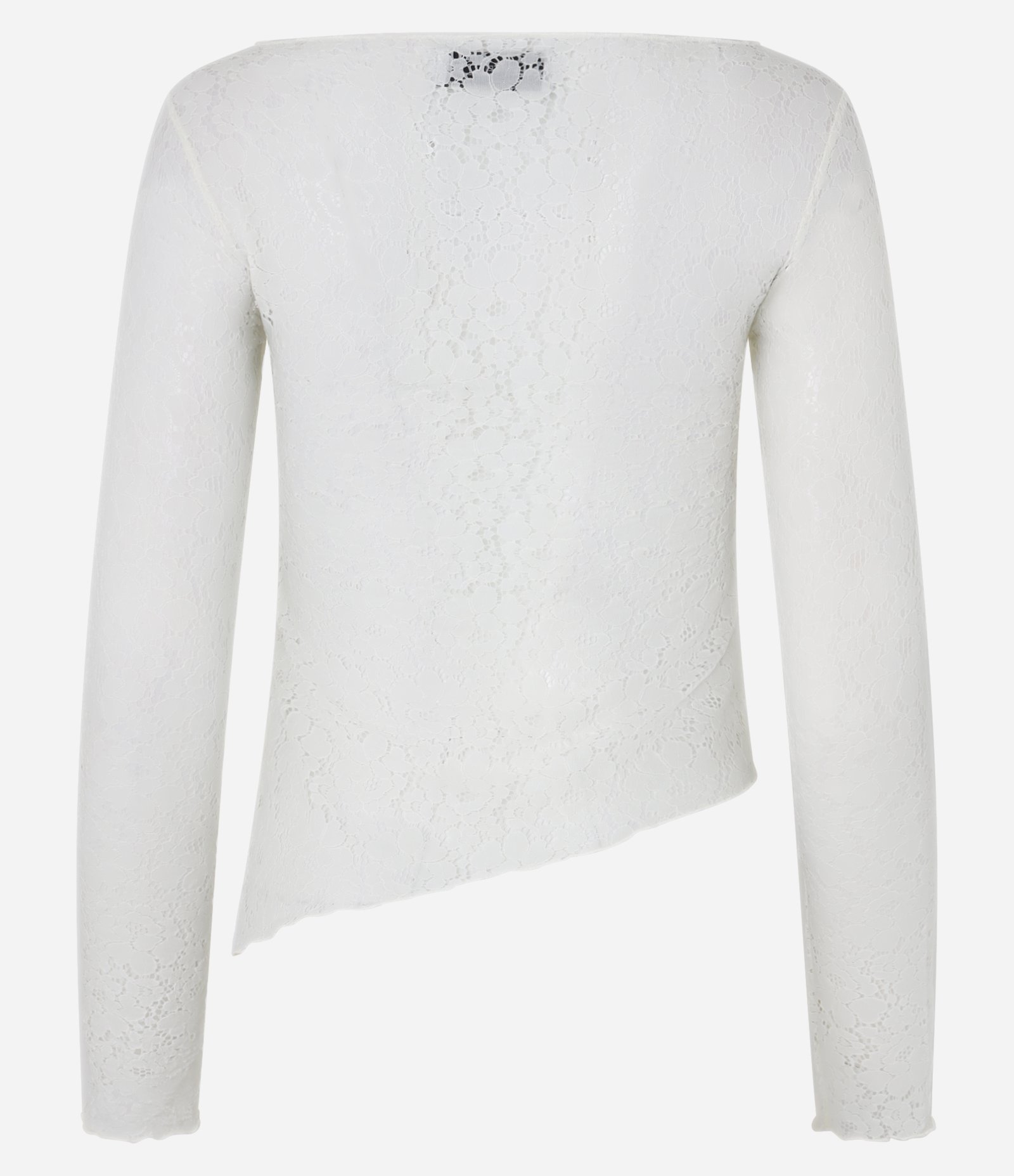 Blusa em Renda com Barra Assimétrica Off White 9