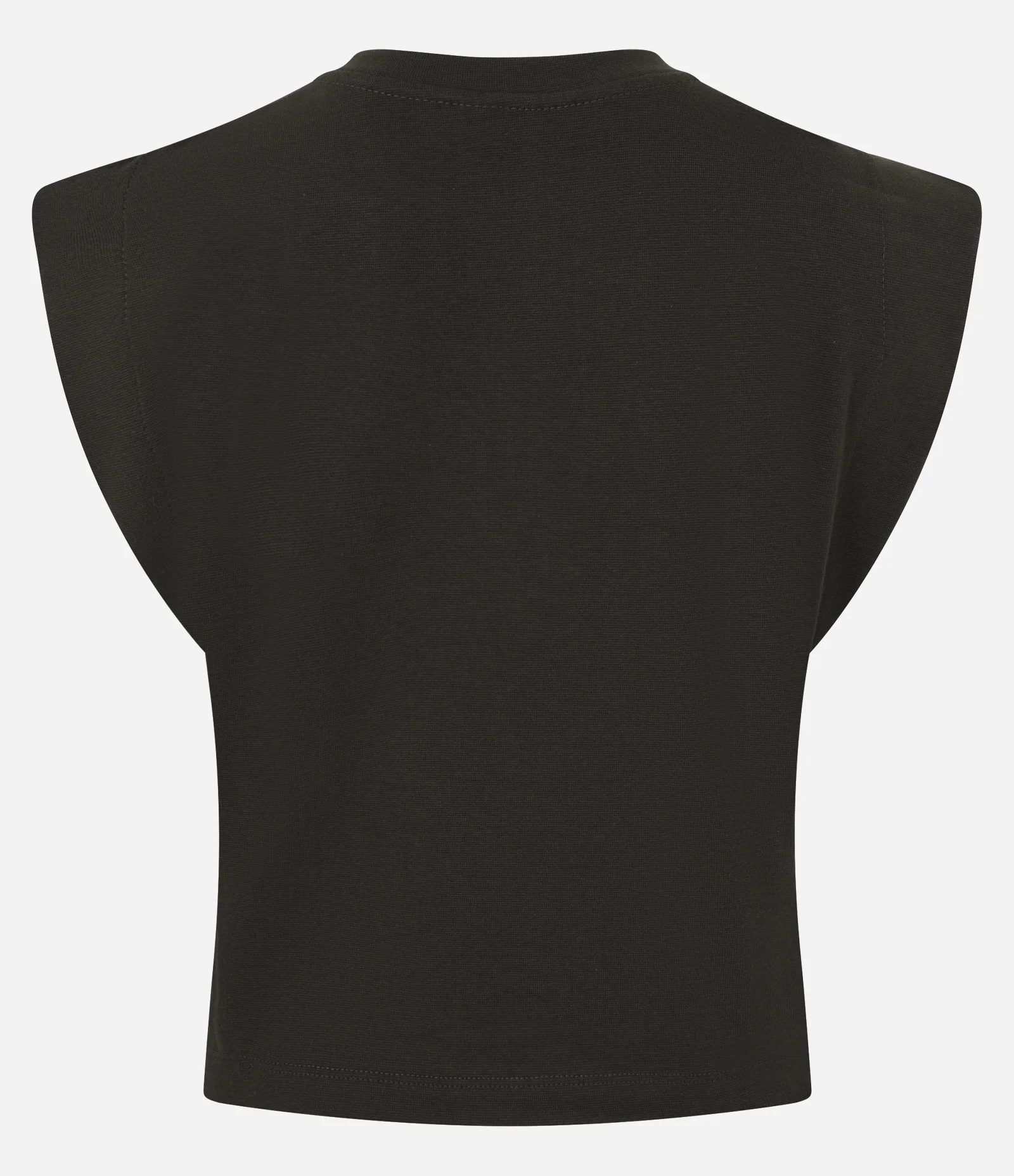 Blusa em Ribana sem Manga Ombreira Verde Escuro 2