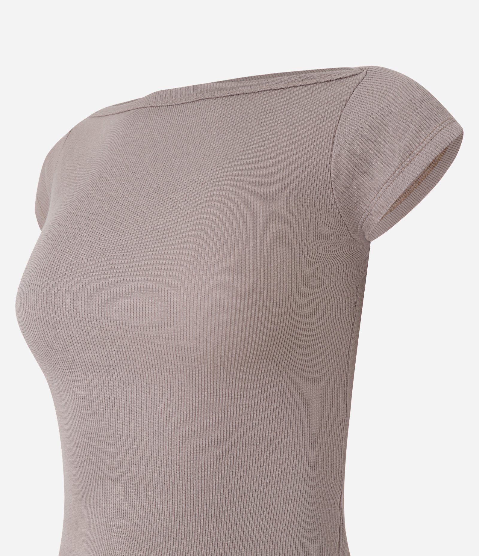 Blusa em Ribana com Gola Canoa Marrom 5