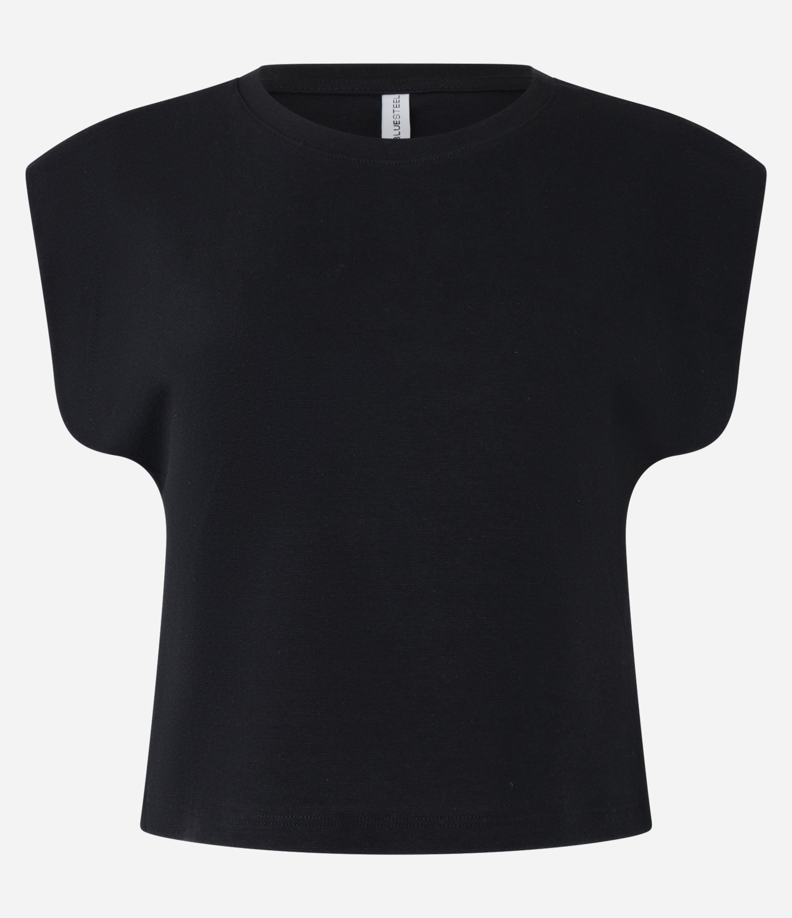Blusa em Ribana sem Manga Ombreira Preto 5
