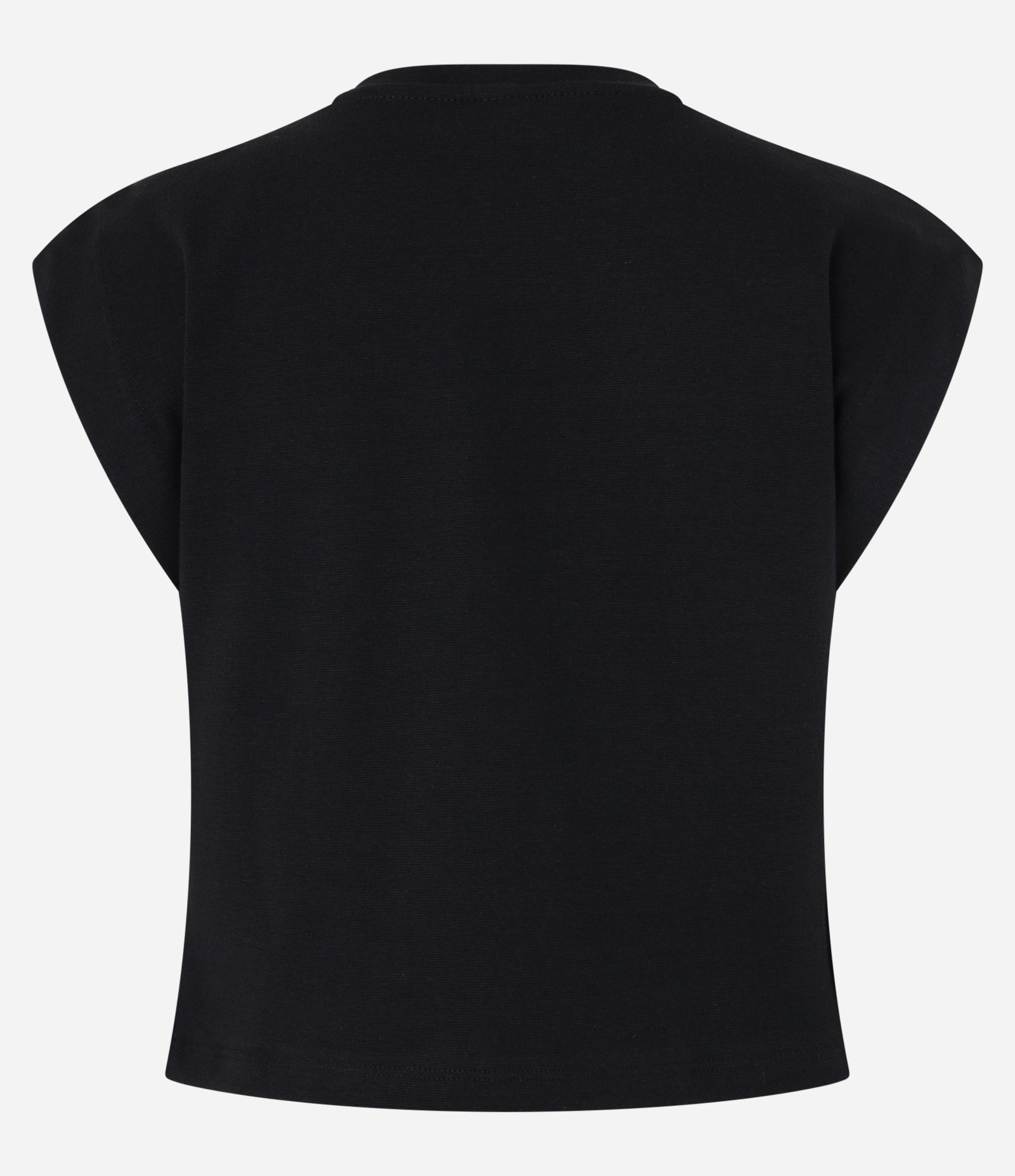 Blusa em Ribana sem Manga Ombreira Preto 6