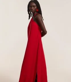 Vestido Longo Midi Frente Única em Viscolinho