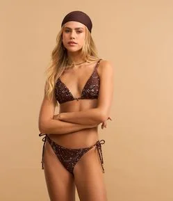 Biquíni Top Cortininha em Microfibra com Estampa Paisley