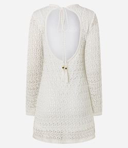 Vestido Curto em Tricô com Costas Abertas