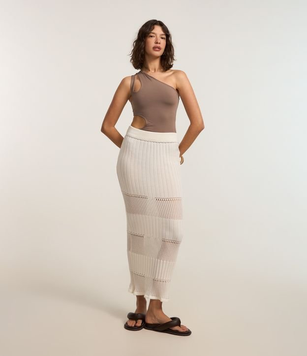 Saia New Midi em Tricô Texturizado