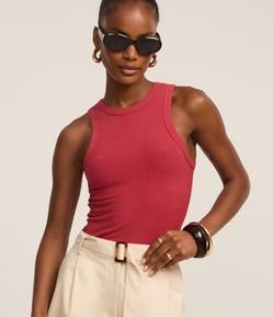 Blusa Regata em Ribana com Textura Canelada