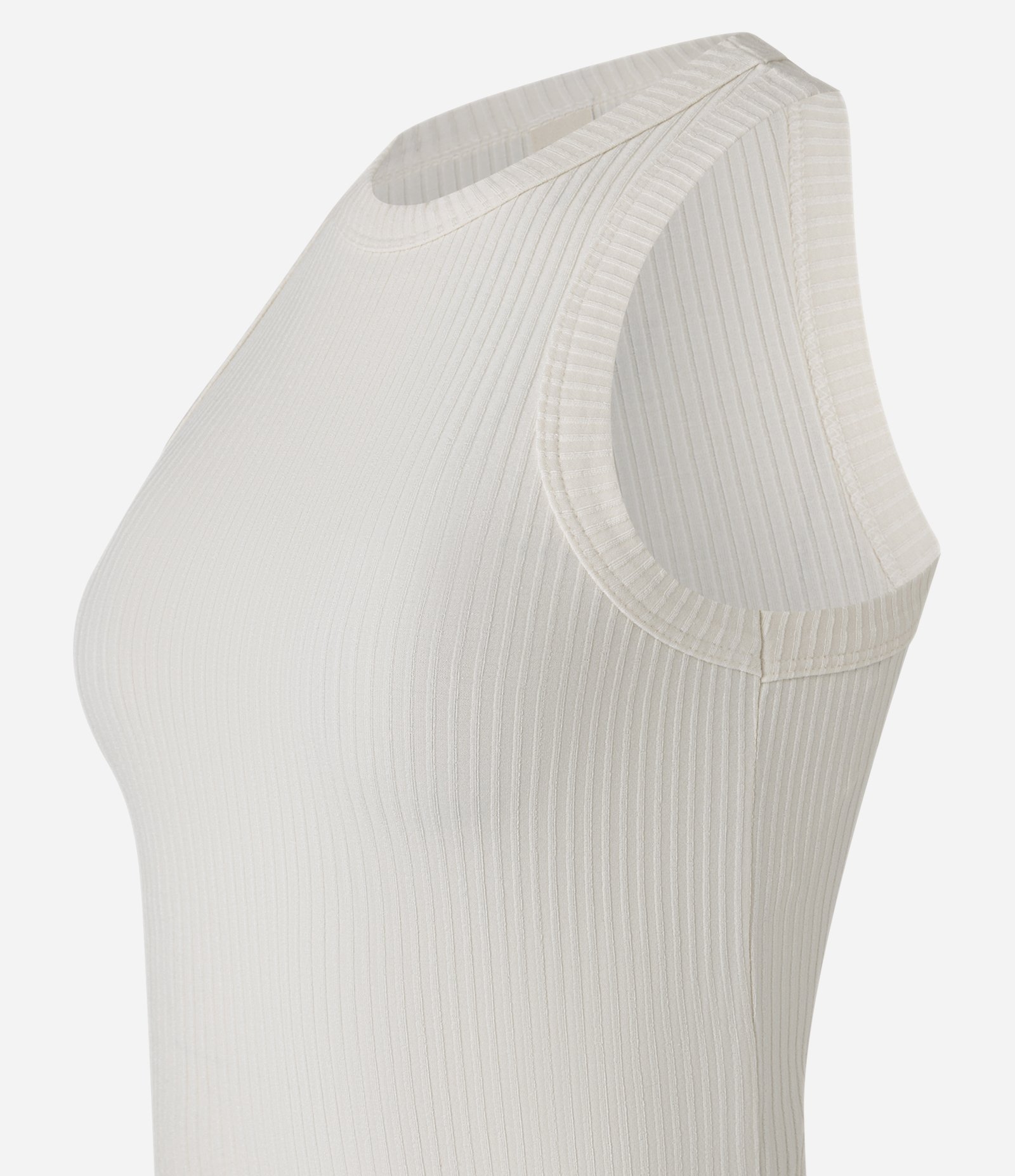 Blusa Regata em Ribana com Textura Canelada Off White 6