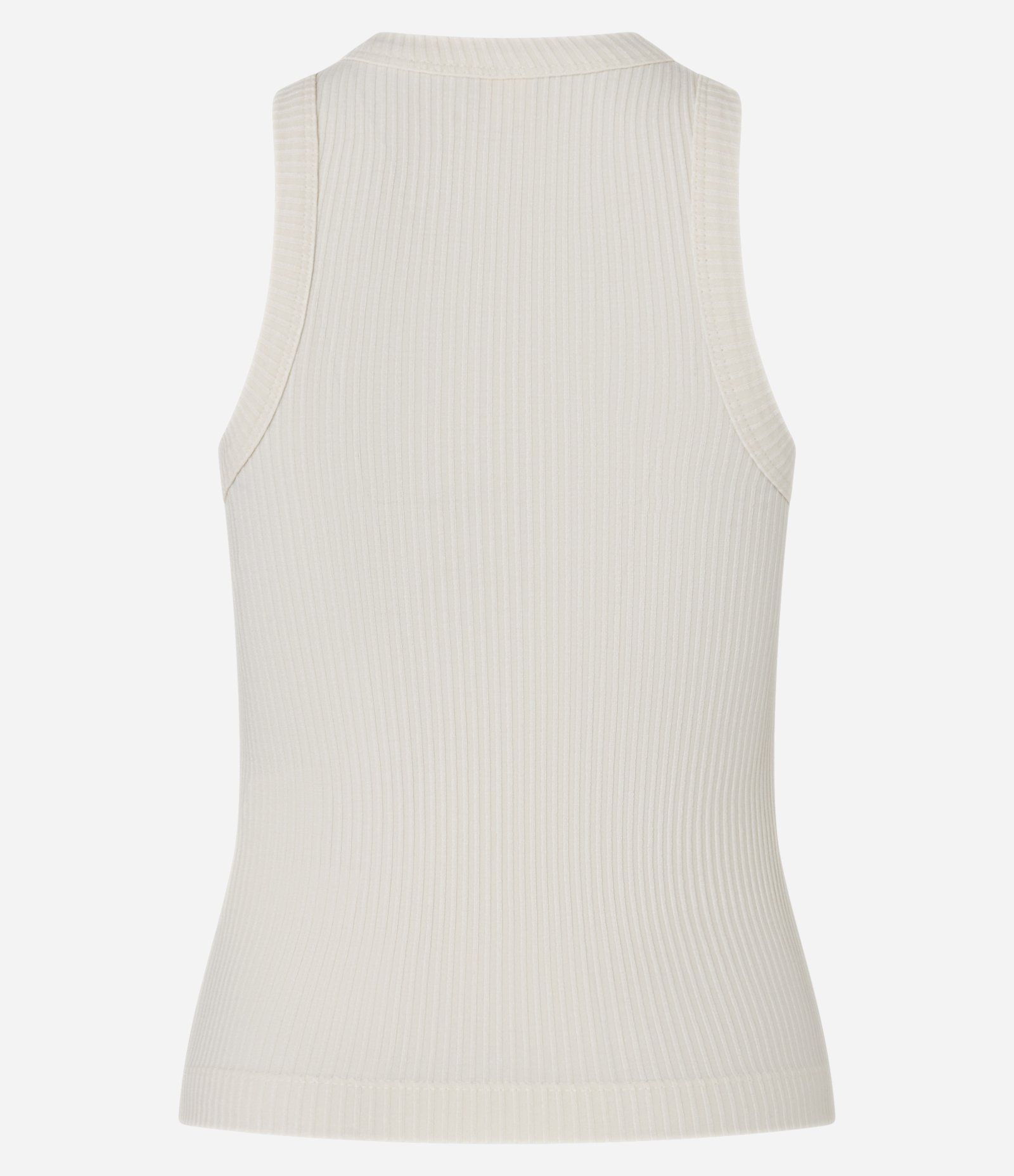 Blusa Regata em Ribana com Textura Canelada Off White 7