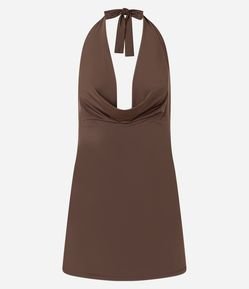 Saída de Praia Vestido Curto com Decote Degagê