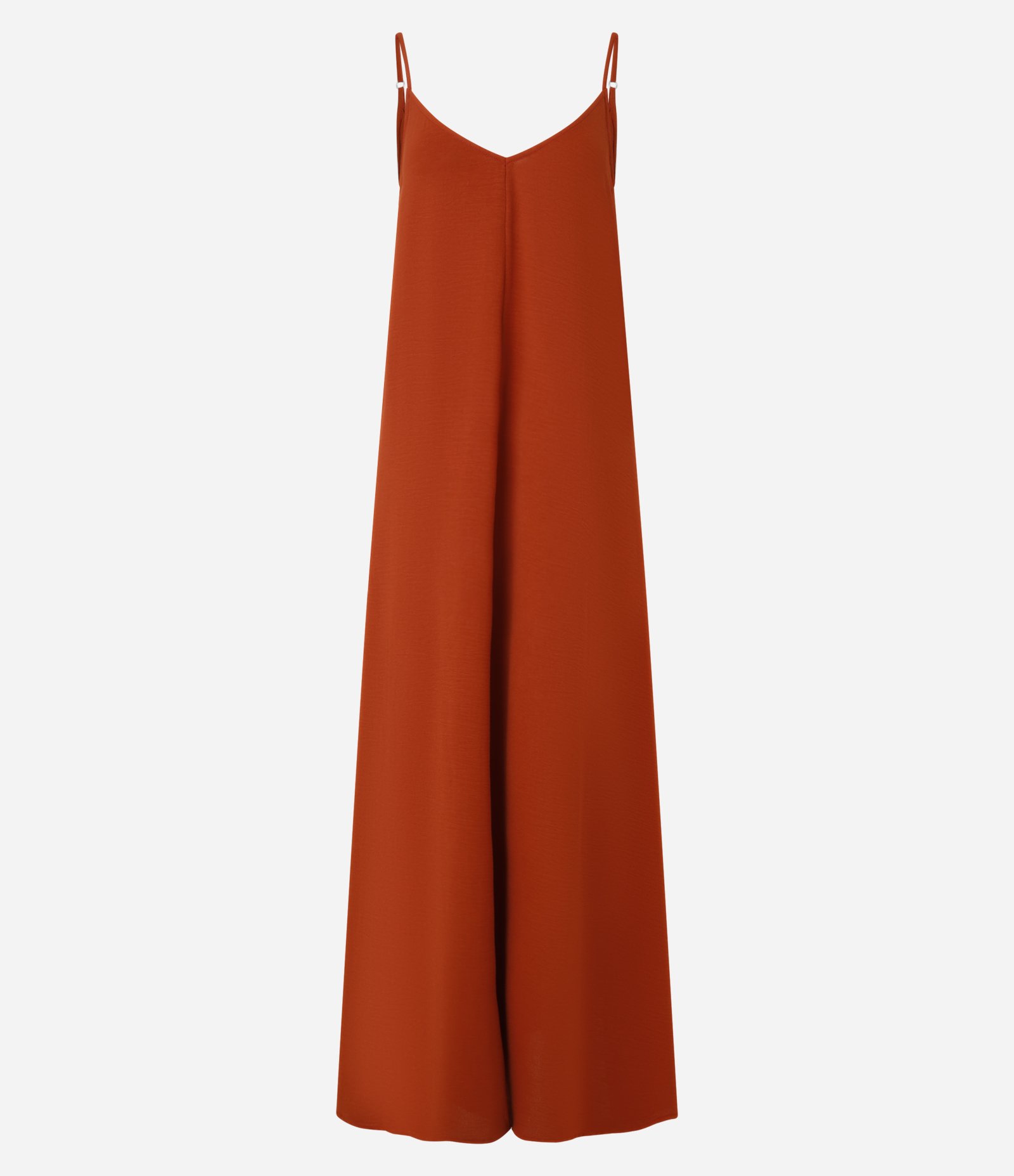 Vestido Long Midi em Crepe com Alcinhas Laranja 5