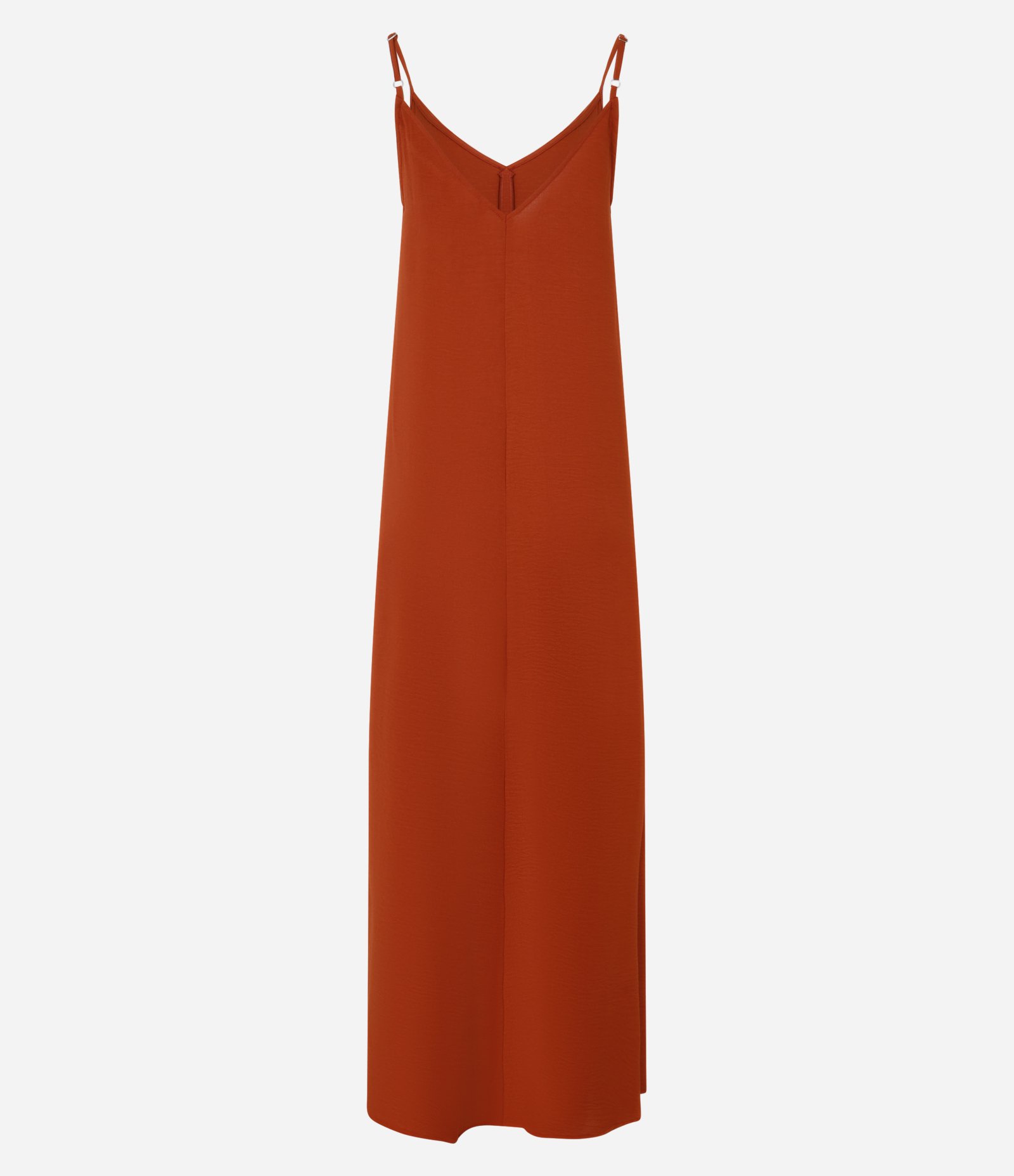 Vestido Long Midi em Crepe com Alcinhas Laranja 6