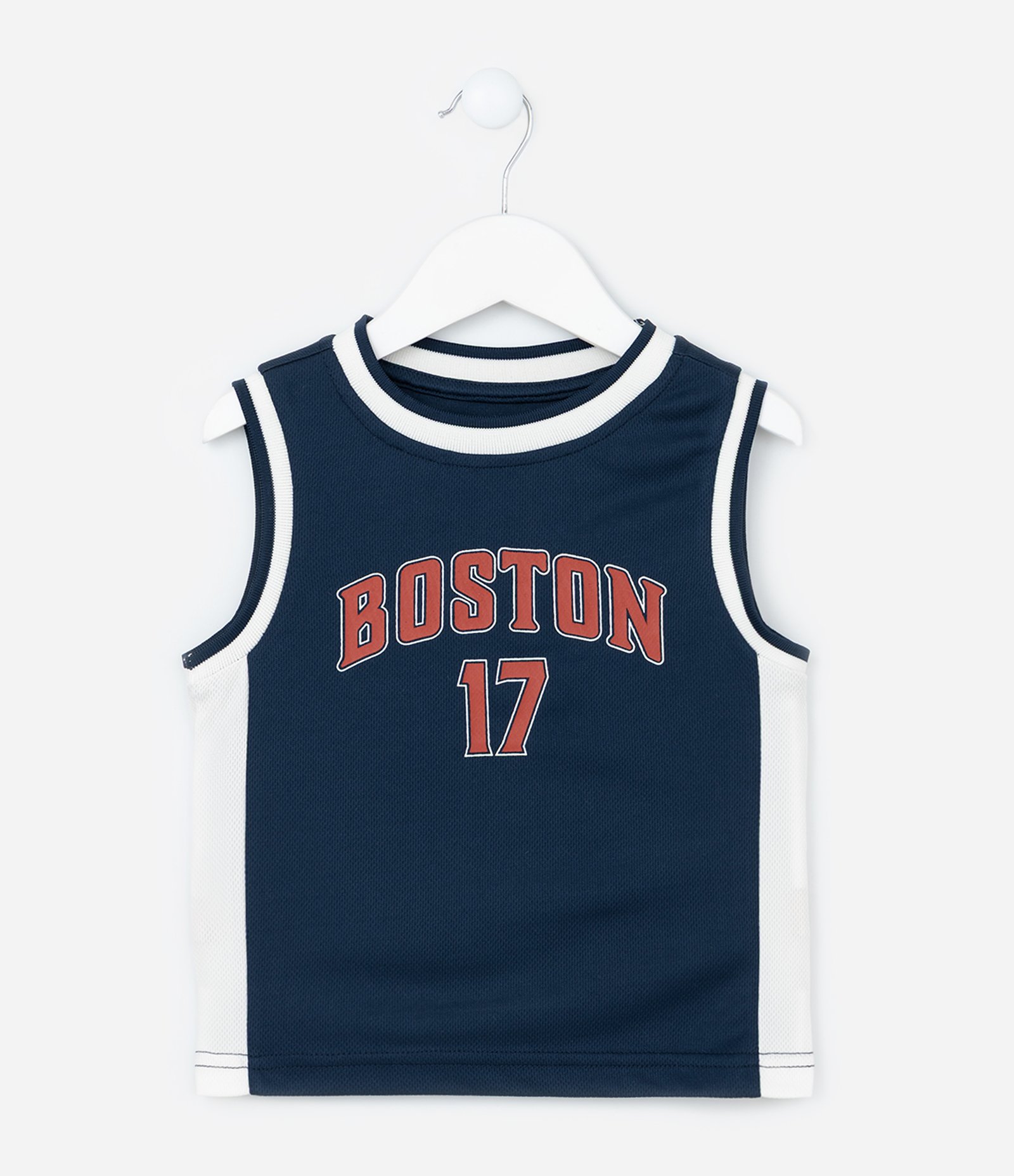 Camiseta Esportiva Infantil Estampa Boston 17 - Tam1 a 6 Anos Azul 1