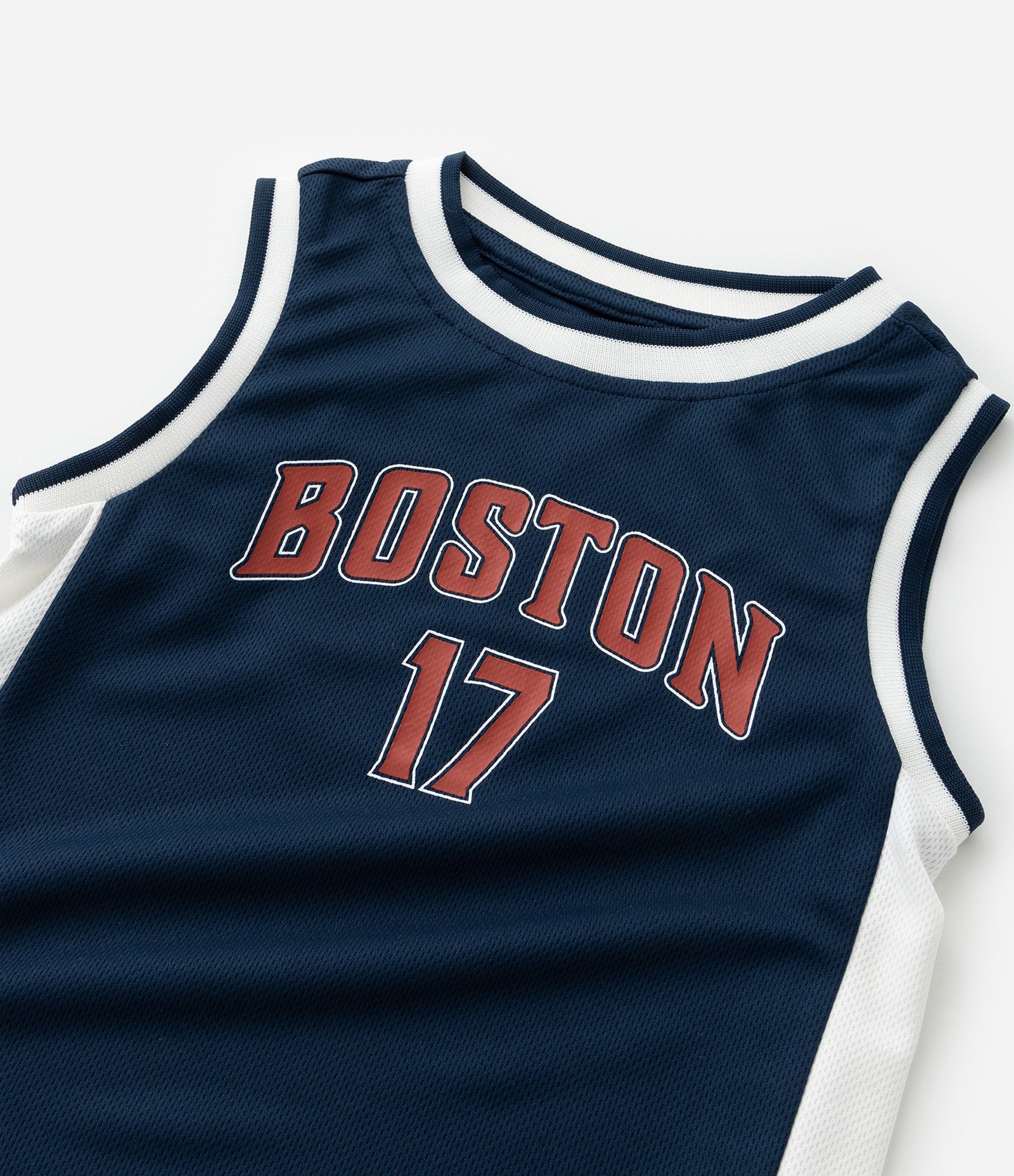 Camiseta Esportiva Infantil Estampa Boston 17 - Tam1 a 6 Anos Azul 5