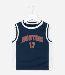 Camiseta Esportiva Infantil Estampa Boston 17 - Tam1 a 6 Anos